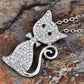 Rich Bow Tied Cat Necklace Pendant