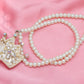 Pearl Bead Strand Byzantine Royal King Crown Pendant Necklace