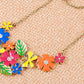 Floral Multicolor Enamel Flower Bib Statement Necklace