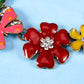 Floral Multicolor Enamel Flower Bib Statement Necklace