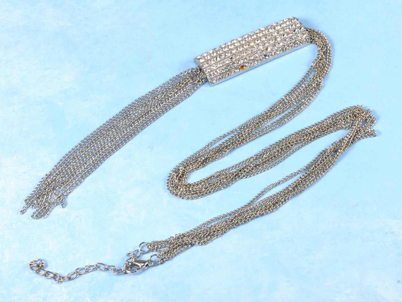Multi Strand Lariat Chain Necklace