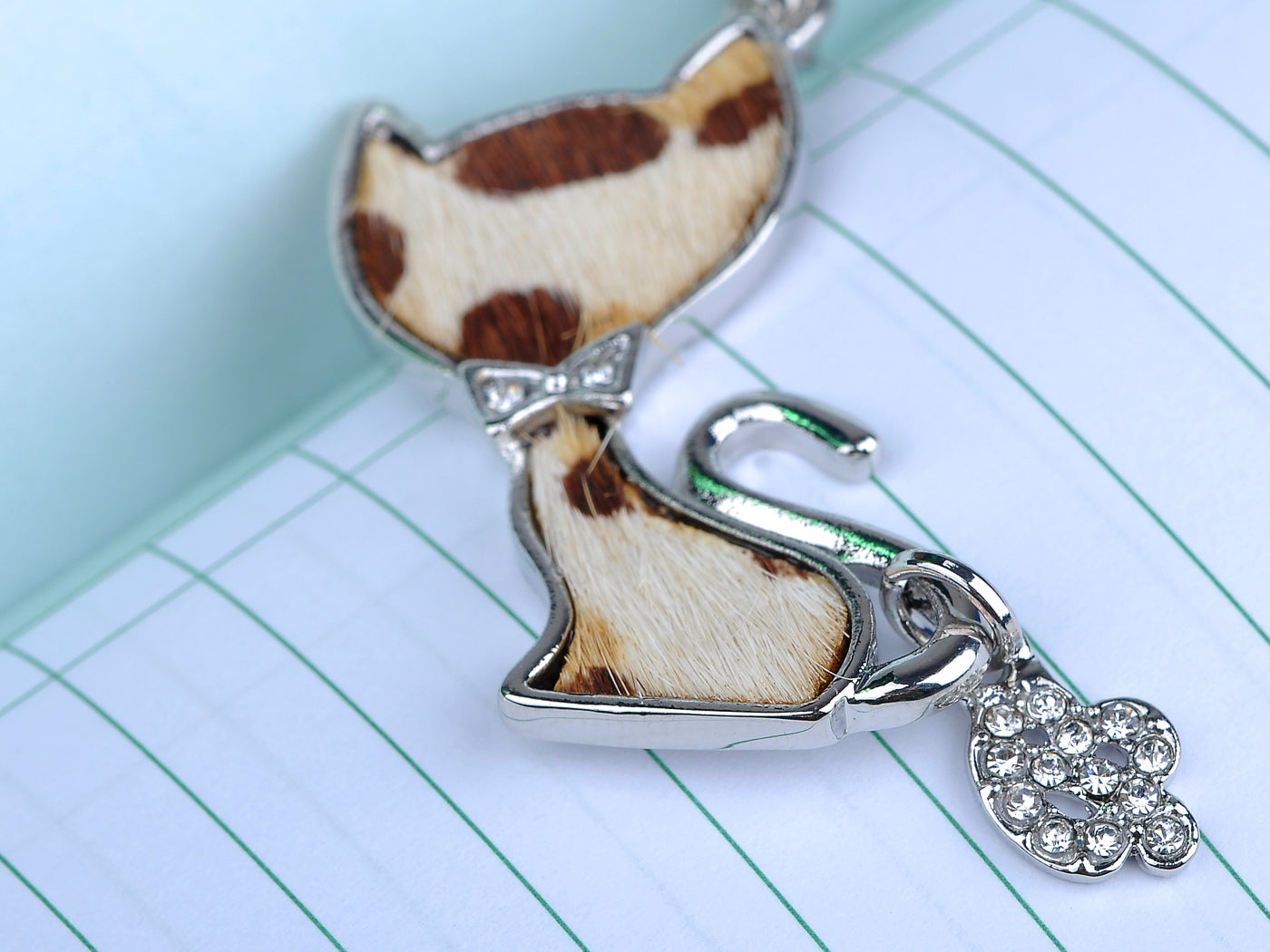 Leopard Fur Kitty Cat Pendant Necklace