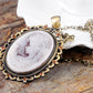 Vintage Antique Repo Oval Cameo Maid Necklace Pendant