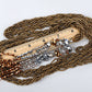 Bronze Multiple Beaded Strand Cluster Handcrafted Retro Necklace