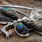 Natural Sea Shell Enamel Dragonfly Necklace Pendant
