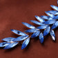 Iridescent Cerulean Flower Petal Garland Slim Chain Necklace