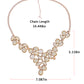 Rose Gold Champagne Teardrop Cluster Statement Bib Pendant Necklace