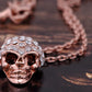 Rose Star Skull Face Element Pendant Chain Necklace