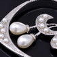 Pearl Flower Heart Stencil Swirl Pendant Necklace