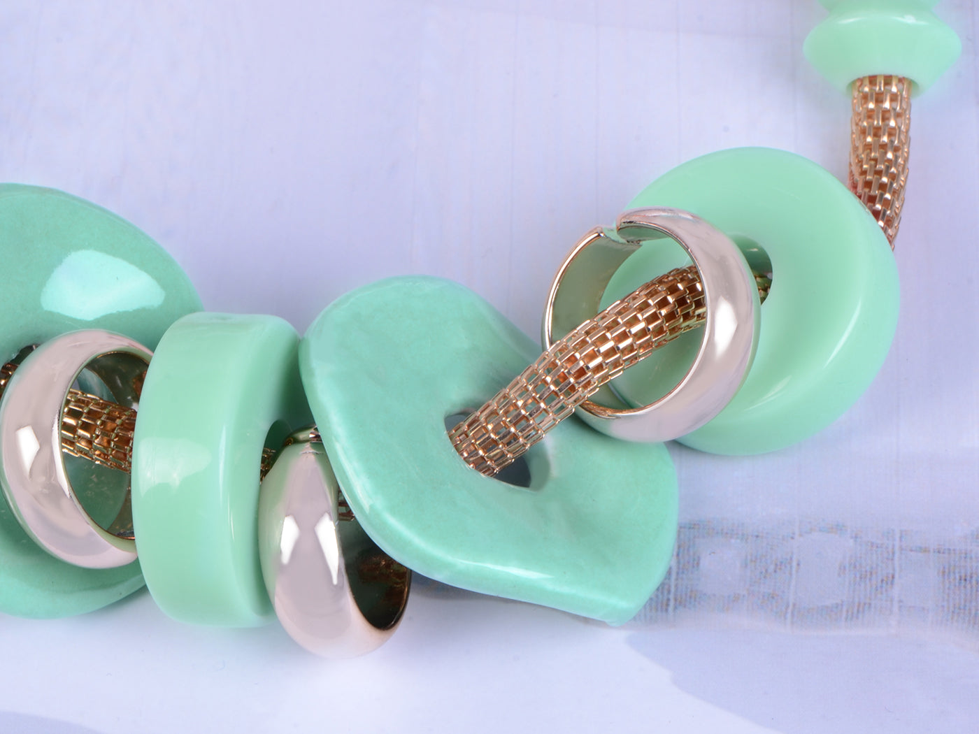 Retro Ring Turquoise Circle Layers Necklace