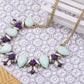 Mint Green Colored Gems Contemporary Statement Necklace