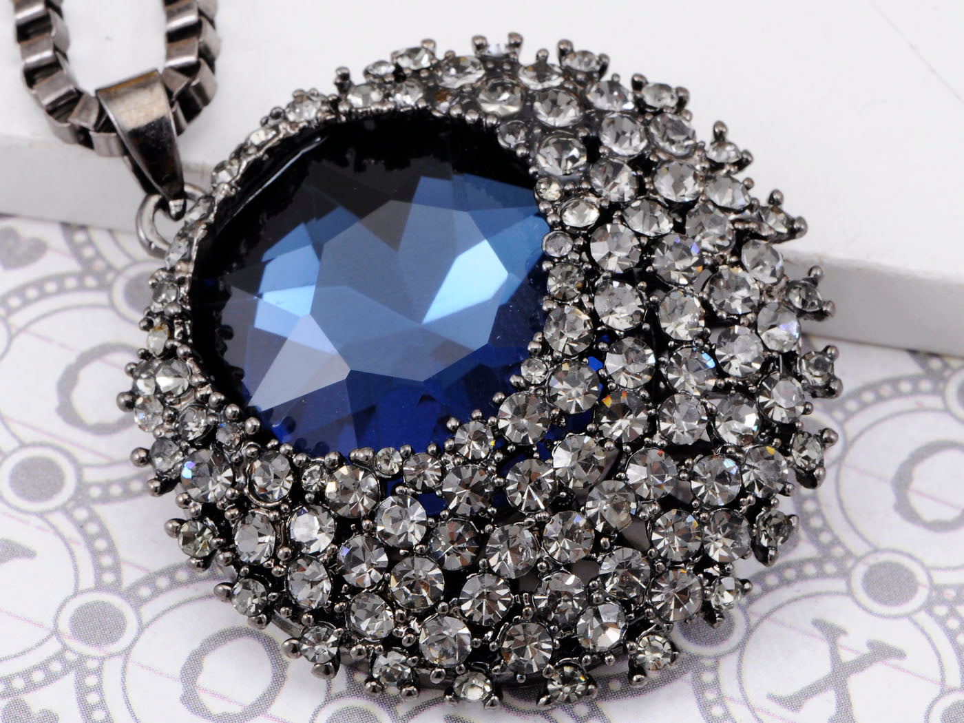 Black Contemporary Diamond Pendant Necklace