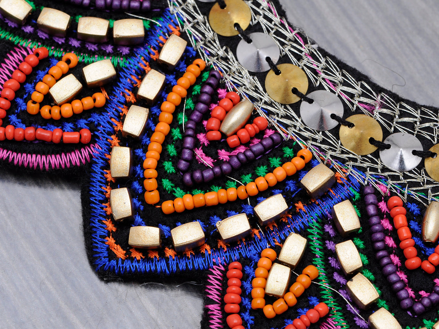 Tribal Multicoloured Bead Linked Chain Necklace