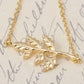 Single Leaf Branch Pendant Linked Chain Necklace