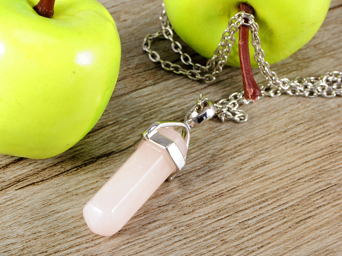 Contemporary Pink Bullet Pendant Necklace