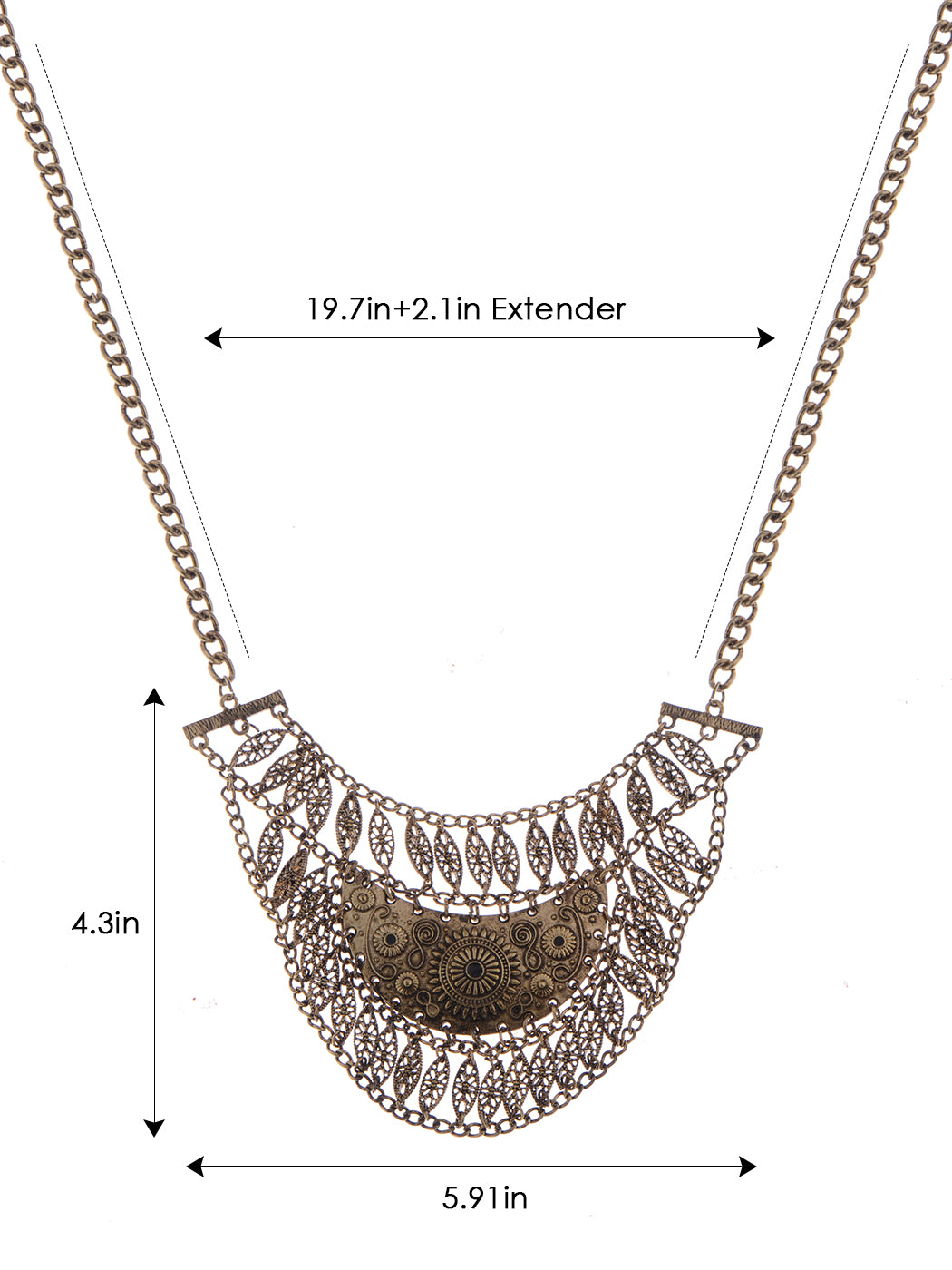 Bohemian Pendant Linked Chain Necklace