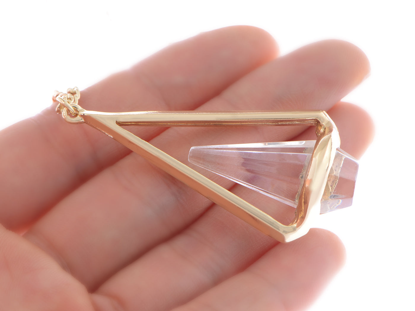 Contemporary Hipster Triangle Candle Pendant Necklace