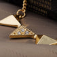 Three Linked Pyramid Pendant Necklace