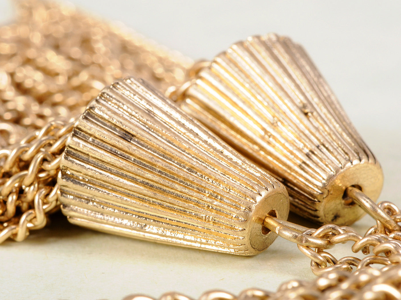 Boho Vintage Twin Tassel Drop Dangle Ring Chain Pendant Necklace