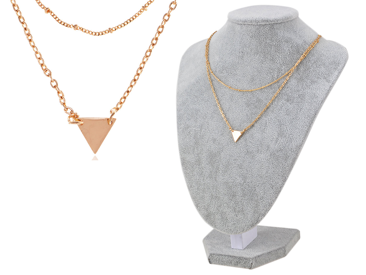 Triangle Pendant Chain Layered Necklace