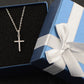 925 Silver Chain Zircon Cross Pendant Necklace Birthday Gift