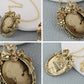 Alilang Vintage Inspired Crystal Rhinestones Victorian Lady Cameo Pendant Necklace Maiden Flower Ribbon Bow Brooch Pin