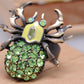 Bronze Brass Peridot Green Body Spider Insect Bug Ring