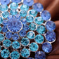 Stunning Face Aqua Blue Snowflake Flower Ring