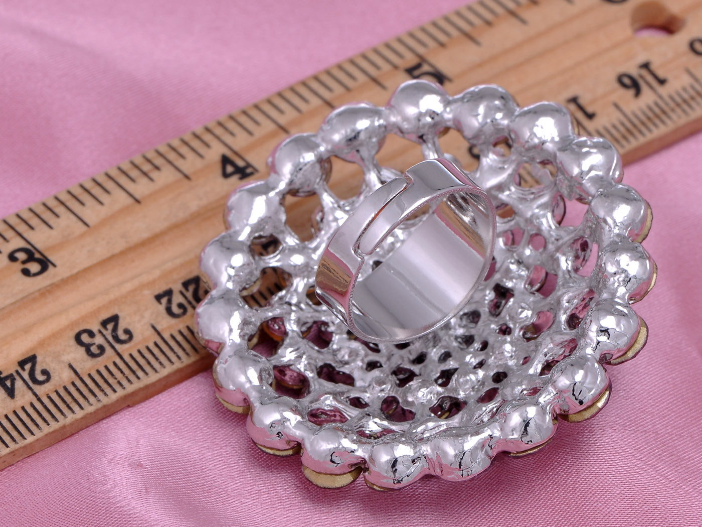 Shine Gems Cluster Flower Floral Statement Ring