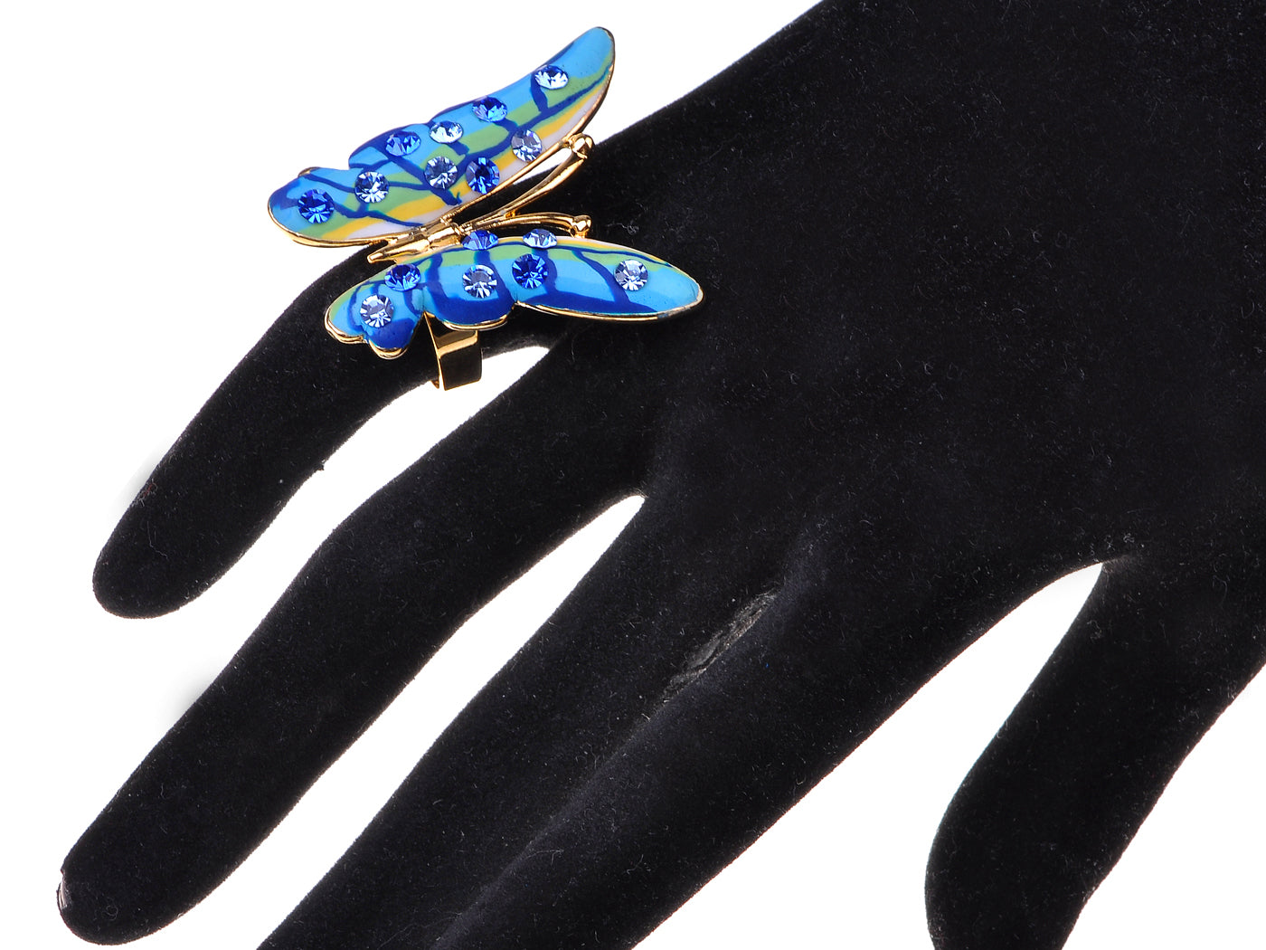 Capri Sun Blue Color Fimo Butterfly Bug Ring