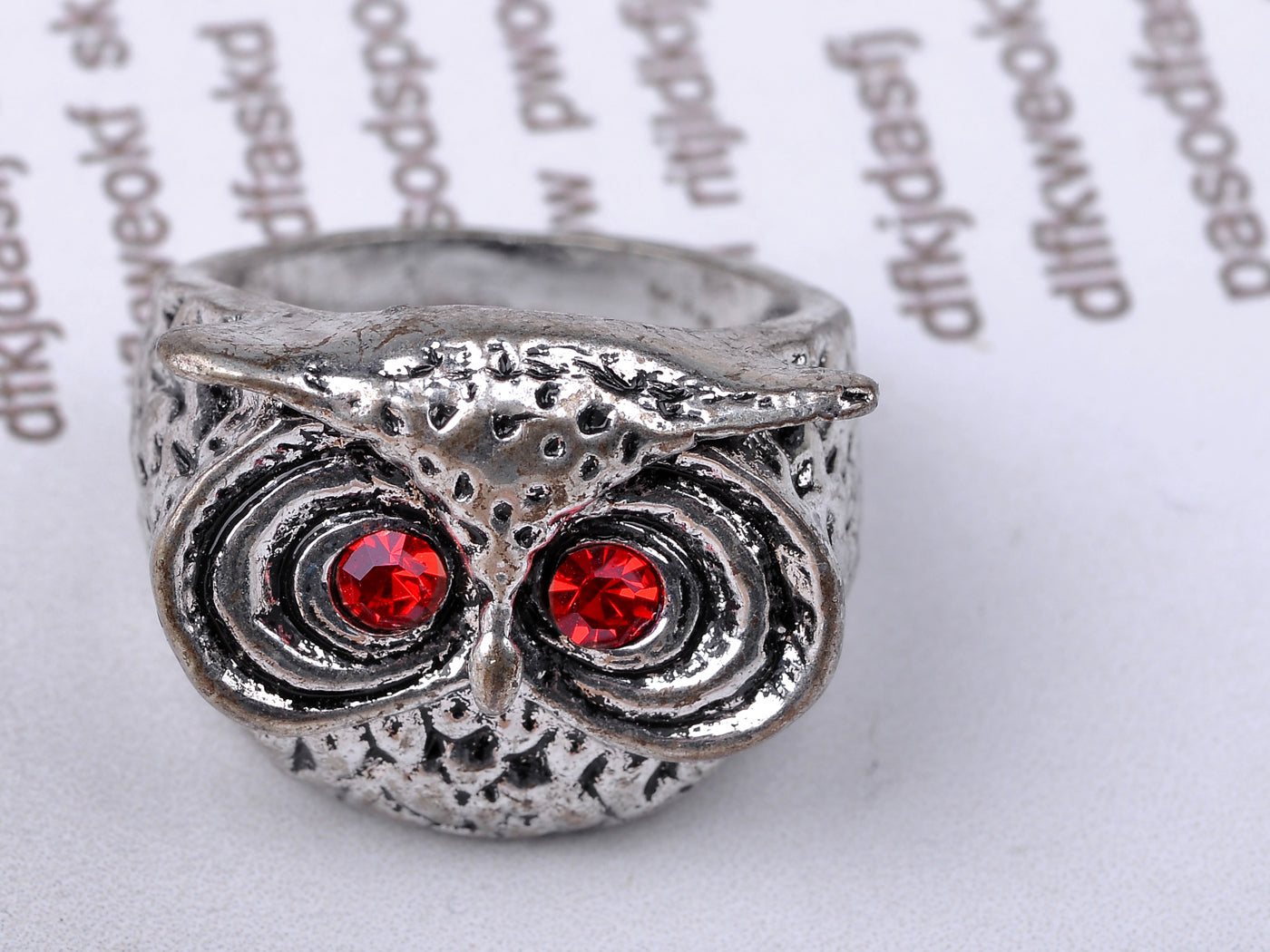 Reproduct Brand New Ruby Eyed Owl Sized Ring