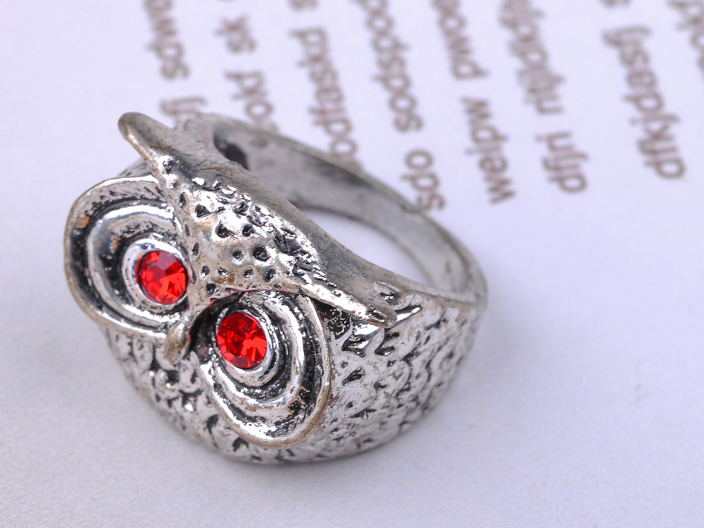 Reproduct Brand New Ruby Eyed Owl Sized Ring