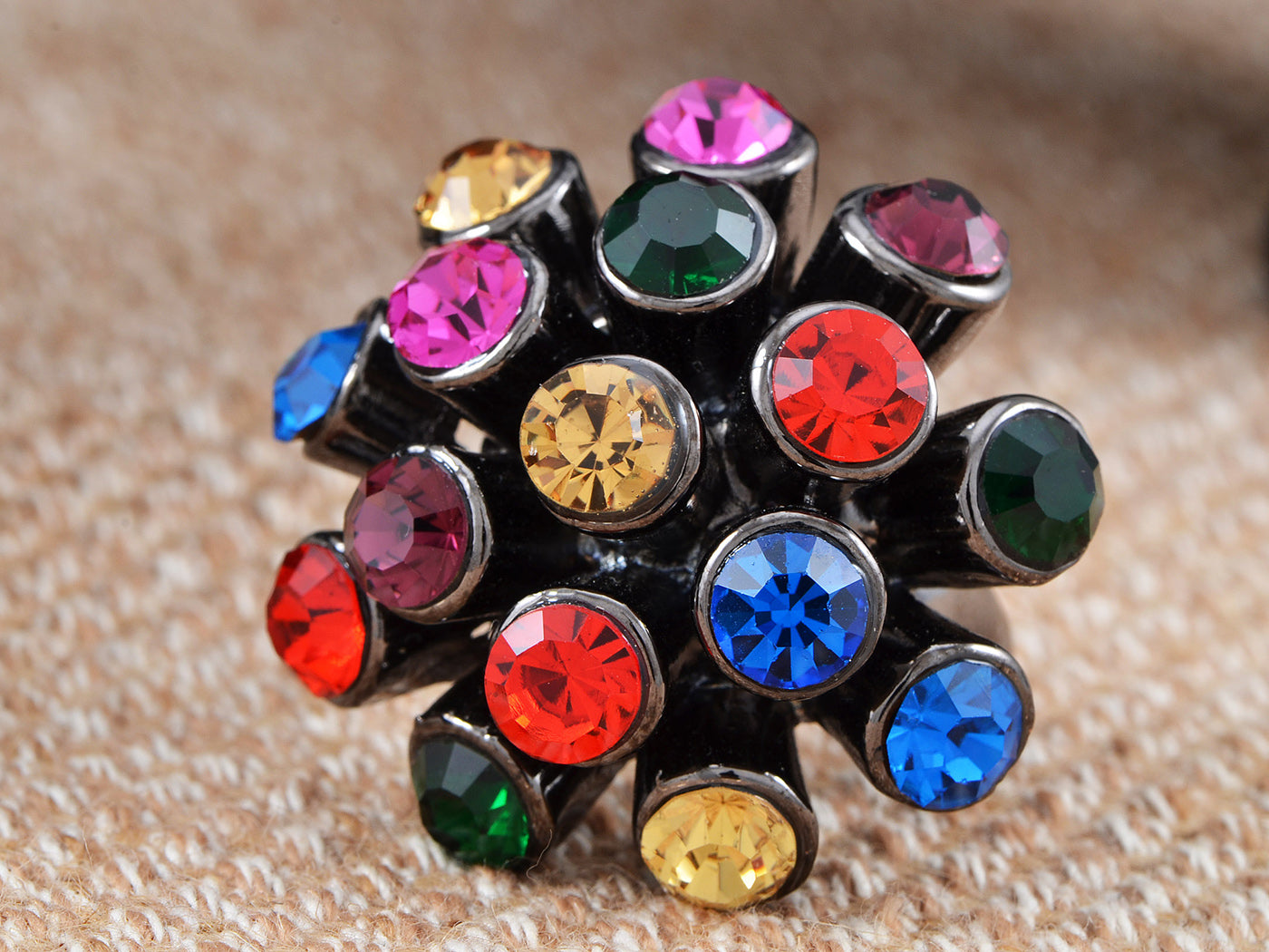 Gorgeous Disco Ball Colored Cocktail Sized Ring