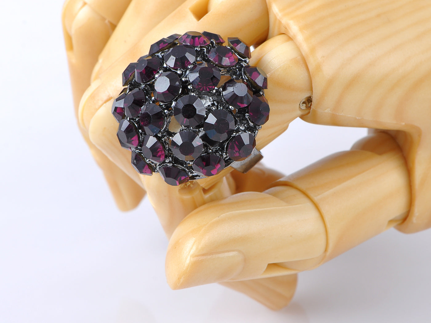 Cocktail Cluster Amethyst Disco Ball Ring