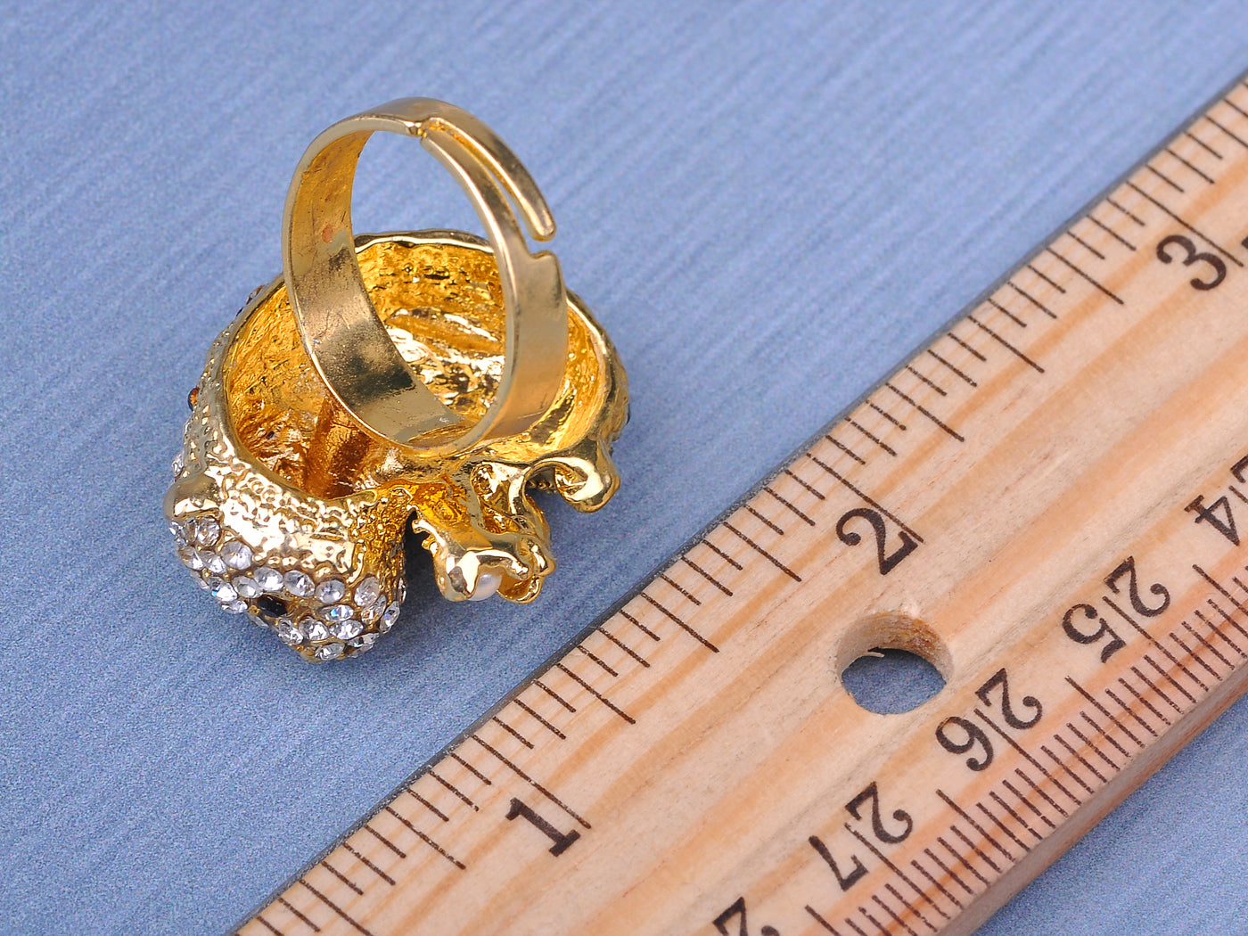 Yellow Pearl Panda Bear Ring