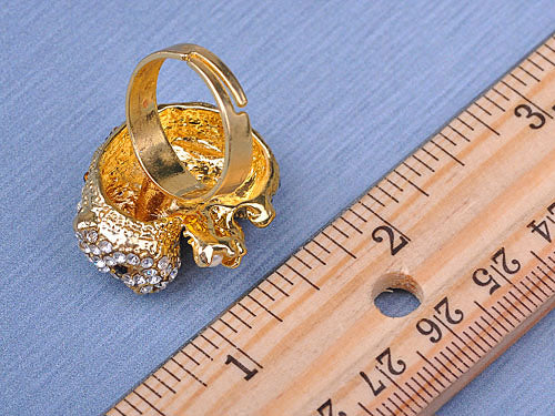 Yellow Pearl Panda Bear Ring