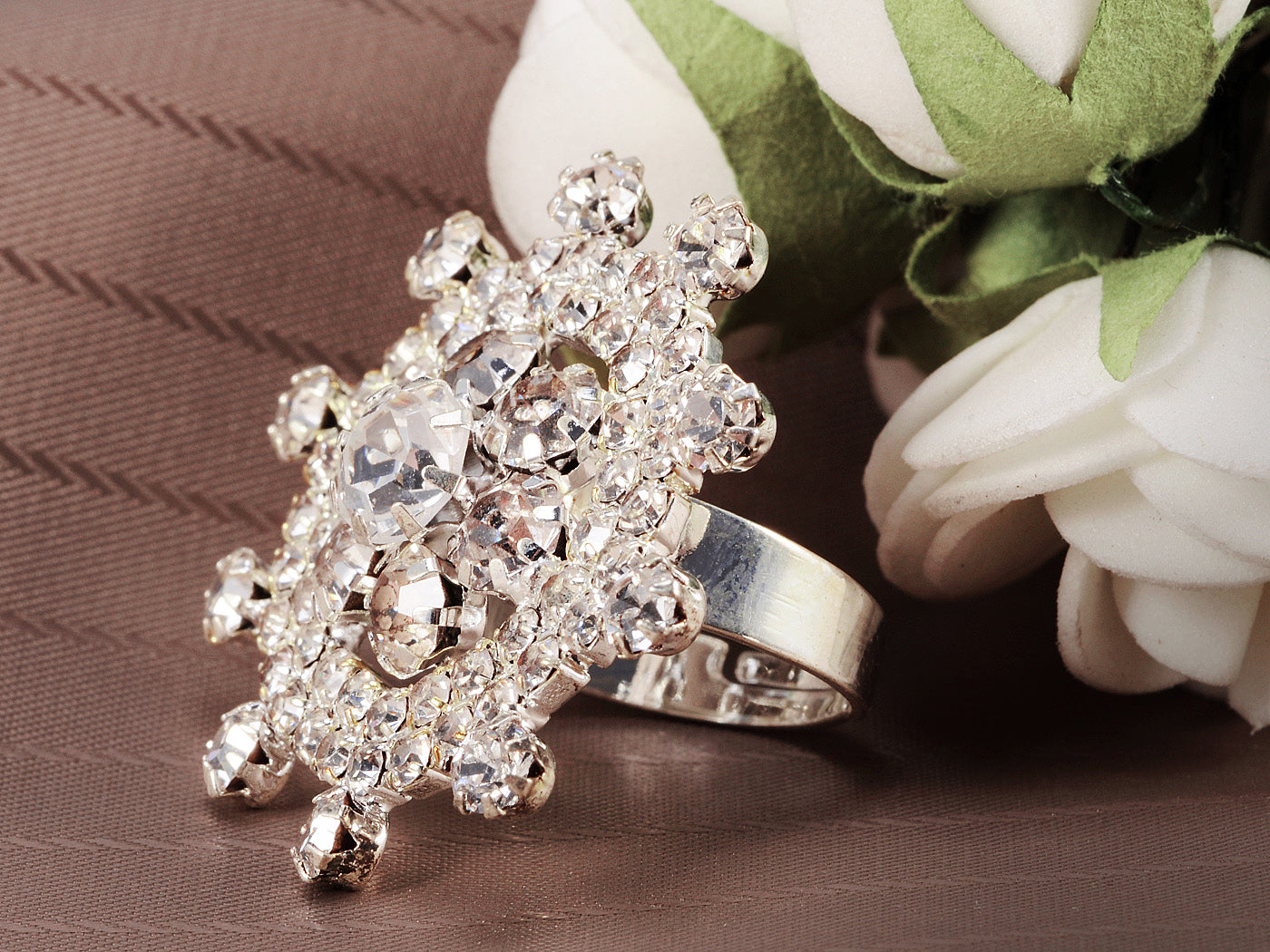 Floral Flower Ship Helm Wedding Style Statement Ring