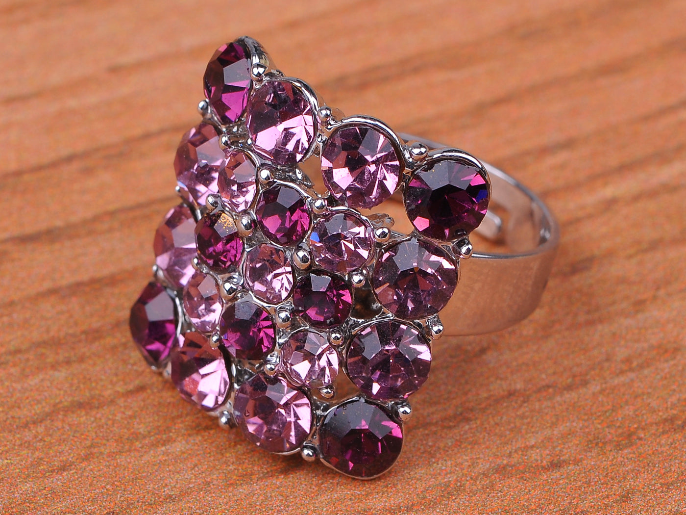Amethyst Purple Extra Big Colorful Ring