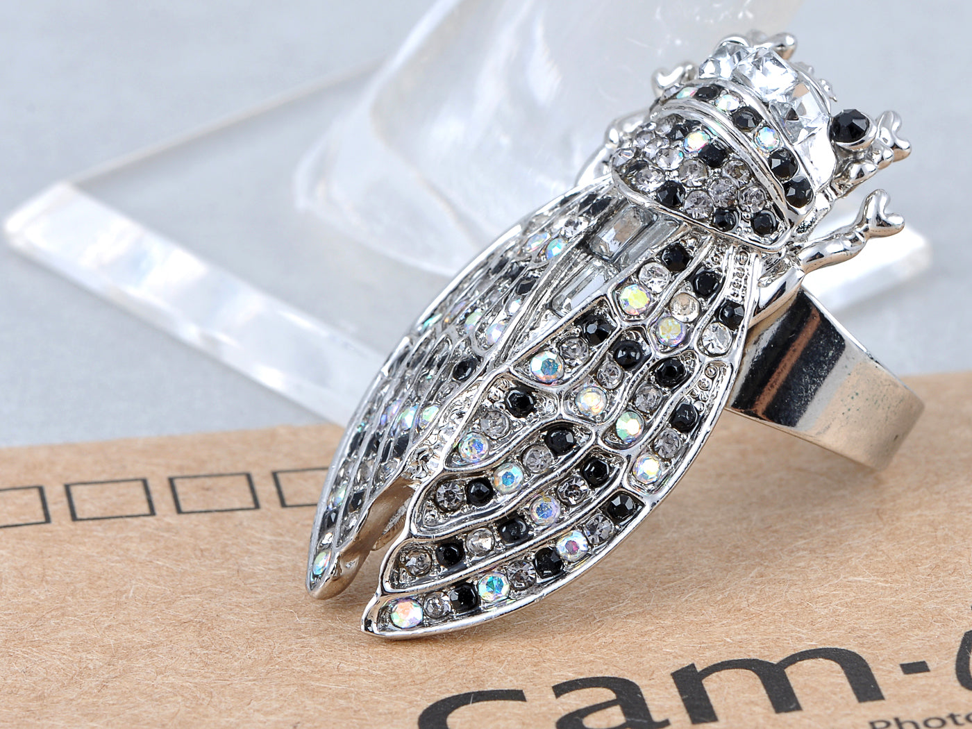 Flying Bug Black Eyed Insect Ring