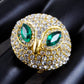Interesting Creative Curious Emerald Eyed Green Chick Ring