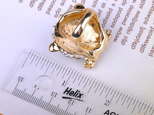 Exotic Brilliant White Head Wild Cat Kitty Ring