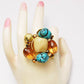 Cluster Creative Unique Turquoise Like Rock Pebble Ring