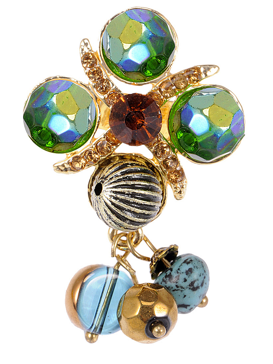 Dangling Turquoise Like Topaz Jewelry Ring