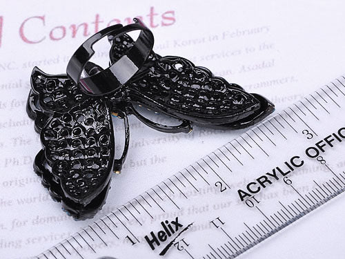 Czech Water Blue Butterfly Ring - ALILANG.COM