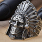 Native American Indian Chief Tribal Feather Headdress Sized Ring
