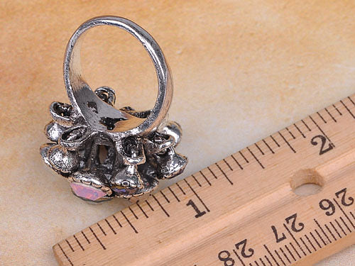 Disco Star Burst Bling Able Cluster Czech Sized Ring