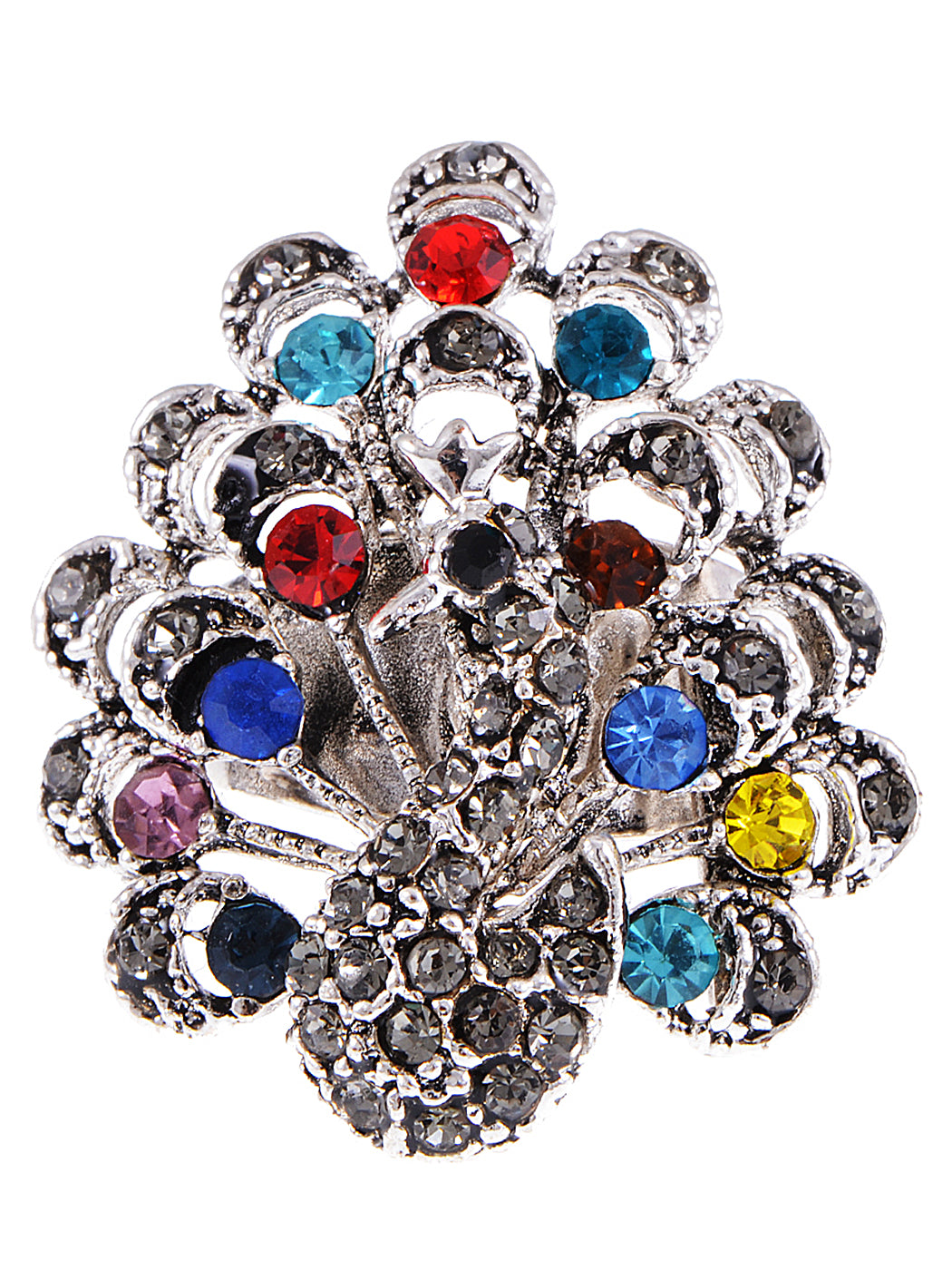 Gun Rainbow Color Blue Red Green Peacock Made Ring