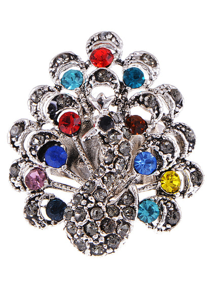 Gun Rainbow Color Blue Red Green Peacock Made Ring