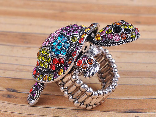 Multicolored Colorful Sea Turtle Ring