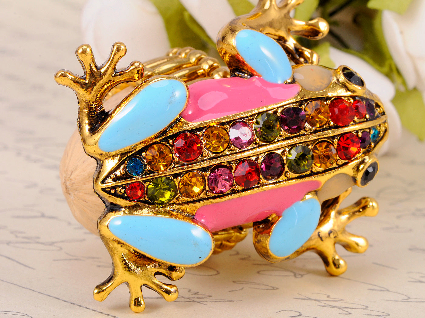 Multicolored Colorful Frog Ring